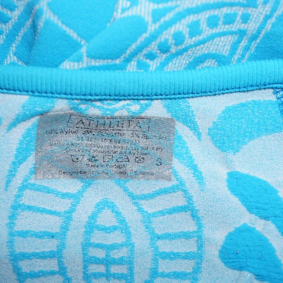 ATHLETA turquoise blue white performance top S - Picture 4 of 6